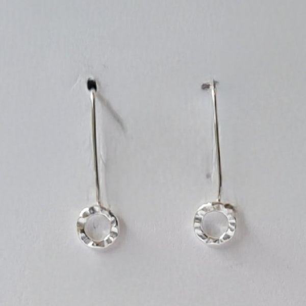 Hammered Circle Drop Earrings