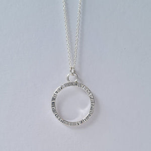 Textured Silver Circle Pendant