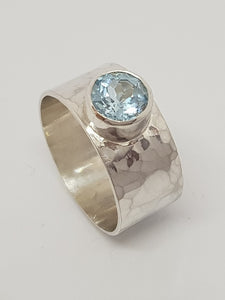 Blue Topaz & Silver Ring