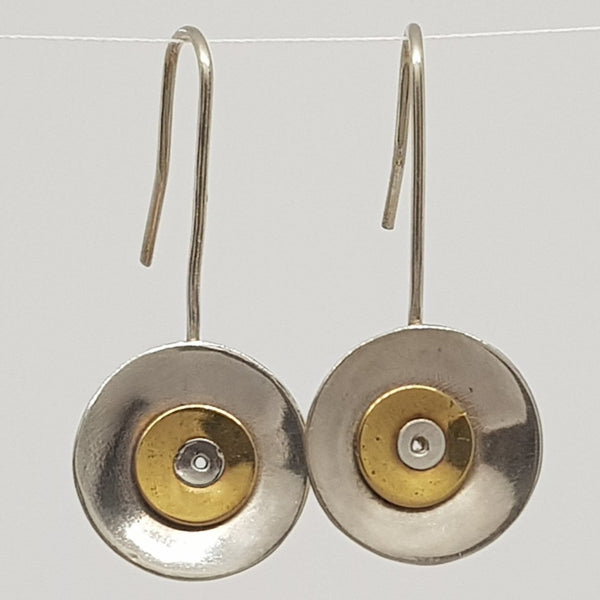 Silver & Brass Sun Earrings