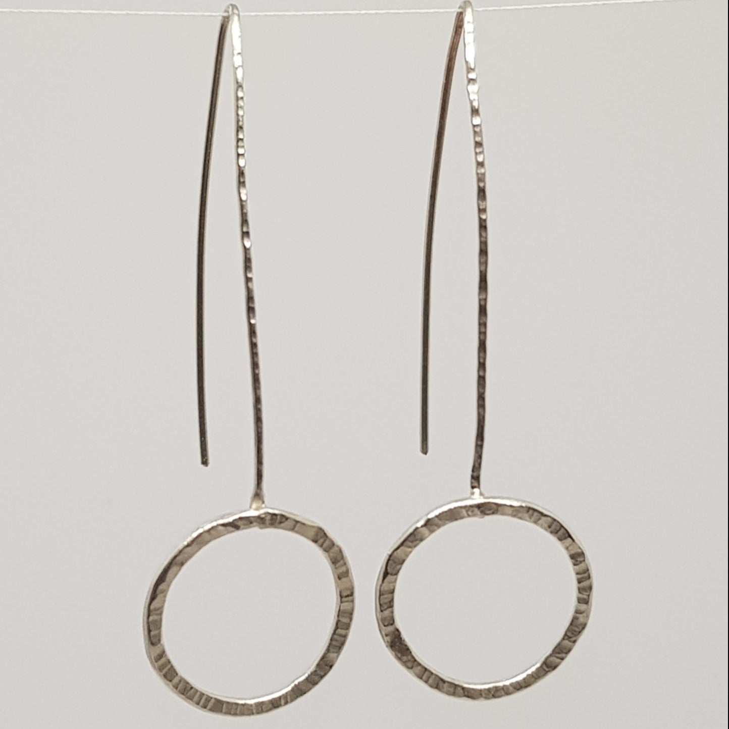 Hammered Circle Drop Earrings